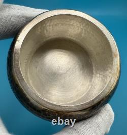 Gorgeous Vintage Fine 99% Korean Silver Trinket Box With Enamel Duck Pond Motif