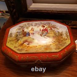 HJB Vintage French Handpainted Jewelry Box