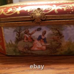 HJB Vintage French Handpainted Jewelry Box