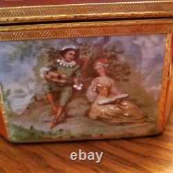 HJB Vintage French Handpainted Jewelry Box