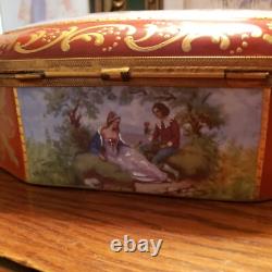 HJB Vintage French Handpainted Jewelry Box