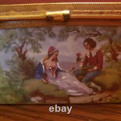 HJB Vintage French Handpainted Jewelry Box