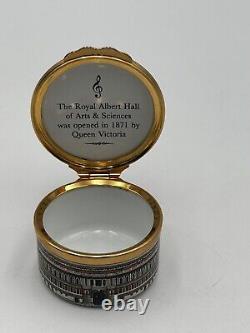 Halcyon Days Enamels round Trinket Box Royal Albert Hall vintage RARE