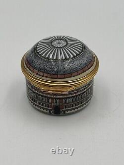 Halcyon Days Enamels round Trinket Box Royal Albert Hall vintage RARE