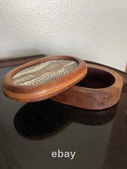 Handmade Vintage Lee Barnes Naomi Peck Inlaid Copper & Wood Box LB Peck 1980