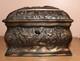 High Quality Antique/vintage Carved Bronze Jewelry Box Casket Deer & Eagle Desig