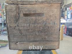 Highly Collectible Antique Vintage Wooden Red Rose Tea Crate Box
