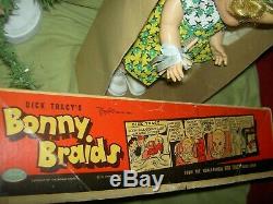 IDEAL Dick Tracy, hard plastic Bonnie BONNY BRAIDS doll 1951 mint in labeled box
