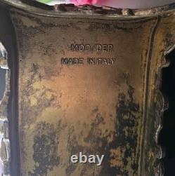 Italian Mid-century Mod. Dep. Ornate Brass Jewelry Box W. Cherubs. Ec