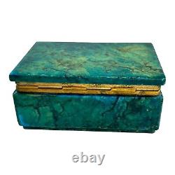 Italian Vtg Hand Carved Alabaster Treasure Box Jewelry Storage Trinket Keepsake