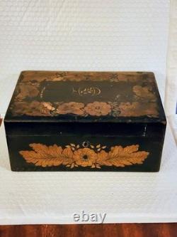 J. Antique Wooden Document Box