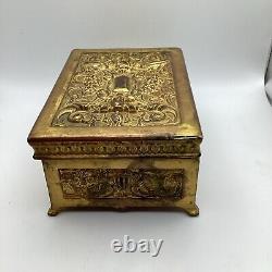 JB (Jennings Brothers) brass trinket box #754 Antique Vintage