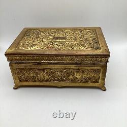 JB (Jennings Brothers) brass trinket box #754 Antique Vintage