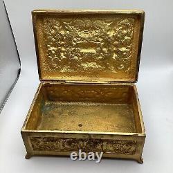 JB (Jennings Brothers) brass trinket box #754 Antique Vintage