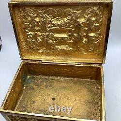 JB (Jennings Brothers) brass trinket box #754 Antique Vintage