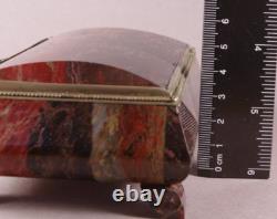 Jasper Stone Box. Vintage Very Rare Box USSR Casket/ Stone Box/trinket box (? 005)