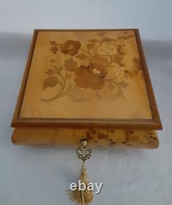 Jewelry Box High Quality Early Vintage Hand-Made Wooden Inlay Ornate Casket