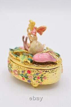 Kirks Folly Vintage Trinket Faerie Flower Treasure Box Fairy Snail USA BOX NOS