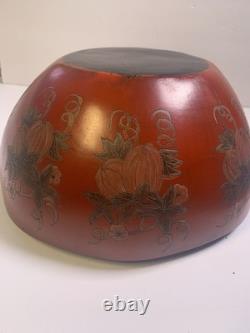 LARGE Vintage Chinese Floral Red lacquer box Gourd/ Pumpkin Floral 10.5 x 8.75