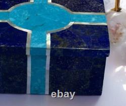 Lapis Lazuli Storage Jewelry Box Handmade Vintage Stone Utility Box Gift for Her