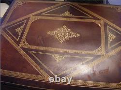 Large Heavy Vintage Italian Gilded Florentine Leather Box Large Heavy Vintage Italian Gilded Florentine Leather Box