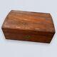 Large Lockable Wooden Jewelry Box Holder With Key Inlaid Vintage Antique