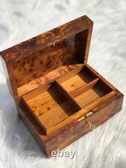 Large Thuya Wood Burl Memory Keepsake Lockable Handmade Luxury Vintage box gift