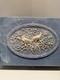 Large Vintage Genuine Incolay Stone Hinged Jewelry Box Blue & White Birds Cameo