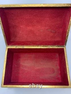 Large Vintage Gold Italian Dome Wooden Box Hand Painted Coppini Ugo