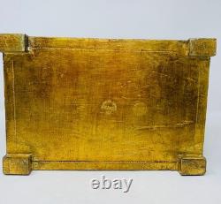 Large Vintage Gold Italian Dome Wooden Box Hand Painted Coppini Ugo
