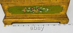 Large Vintage Gold Italian Dome Wooden Box Hand Painted Coppini Ugo