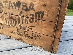 Large Vintage Wood Box Catawba Candy Co. Italian Cream Sandusky Ohio Crate
