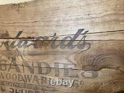 Large Vintage Wood Box Woodward's Candies Council Bluffs Iowa Candy Men Crate