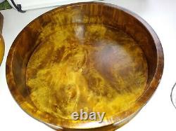 Large Vtg Round turned Burl Box