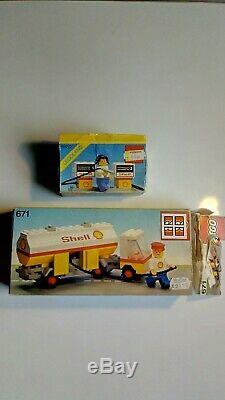 Lego Shell 377 Garage, Petrol Tanker 671, Petrol Pumps Set 6010 Vintage Bundle