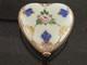 Limoge France Porcelain Trinket Box Heart Shaped Floral Painted France Vintage