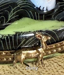 Limoges France, Beautiful Bengal Tiger Peint Main Trinket Box Vintage NOS