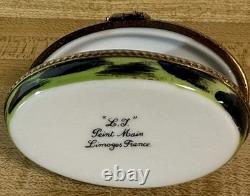 Limoges France, Beautiful Bengal Tiger Peint Main Trinket Box Vintage NOS