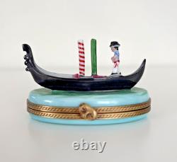 Limoges Trinket Box Venice Italy Venetian Gondola & Mask Gondolier Limited Vtg