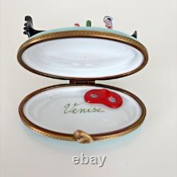 Limoges Trinket Box Venice Italy Venetian Gondola & Mask Gondolier Limited Vtg