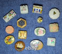 Lot Vintage Vanity Dresser Trinket Boxes Porcelain Hinged Hand Painted Soapstone