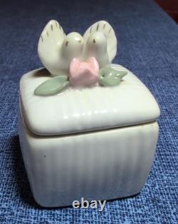Lot Vintage Vanity Dresser Trinket Boxes Porcelain Hinged Hand Painted Soapstone