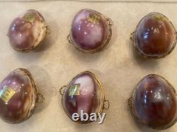 Lot of 12- Vintage Shell Trinket Pill Box Ring Box Container Holder (Violet)