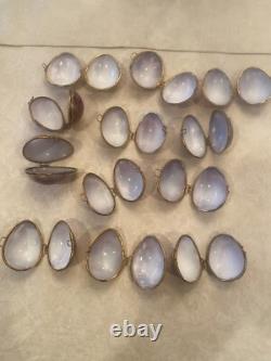 Lot of 12- Vintage Shell Trinket Pill Box Ring Box Container Holder (Violet)