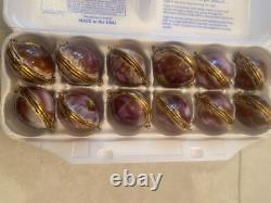 Lot of 12- Vintage Shell Trinket Pill Box Ring Box Container Holder (Violet)