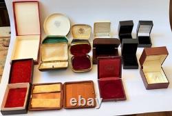 Lot of 14 Vintage Jewelry Watch Box Case Mix Leather Soviet Ukraine France