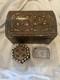 Lot Of 3 Vintage Marquetry Inlay Boxes 1 Wooden Box & 2 Hexagonal Trinkets