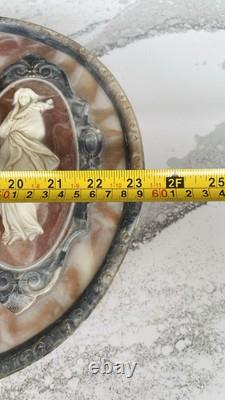 Lovely Large Rare Genuine Vintage Incolay Stone Jewelry Box HUGE 4 Seasons