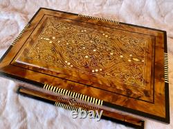 Luxury Rare Royal Vintage Thuya wood jewellery Box With Key Christmas gift idea