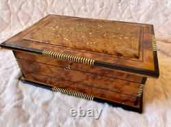 Luxury Rare Royal Vintage Thuya wood jewellery Box With Key Christmas gift idea